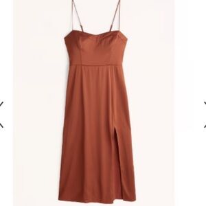 Abercrombie Camille midi dress burnt orange copper NWT sz small